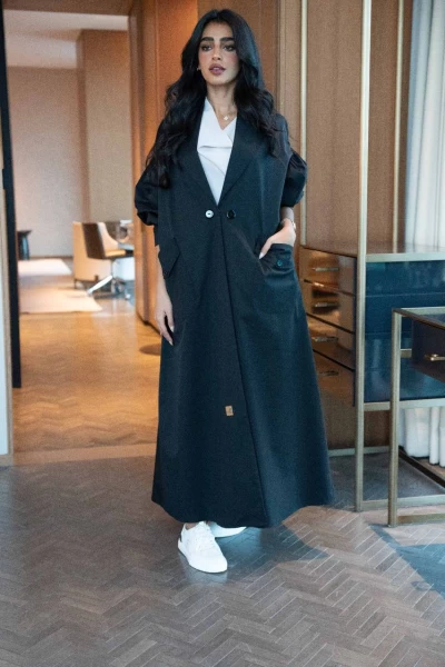 Abaya Blazer Trench Coat Black IB234