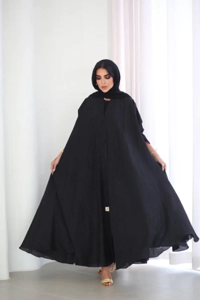 Free Size Abaya With Crepe Raw Material IB174 Black